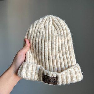 Cream Knit Beanie (thrifted in Korea)